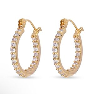 Crystal Haze Serena Mini Gold CZ Hoops